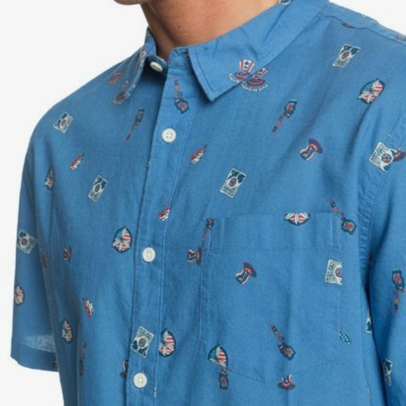 Quiksilver 4th Of July Short Sleeve Shirt - Picture 2 of 6